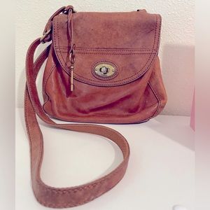 Vintage Fossil Brown Leather Crossbody Purse